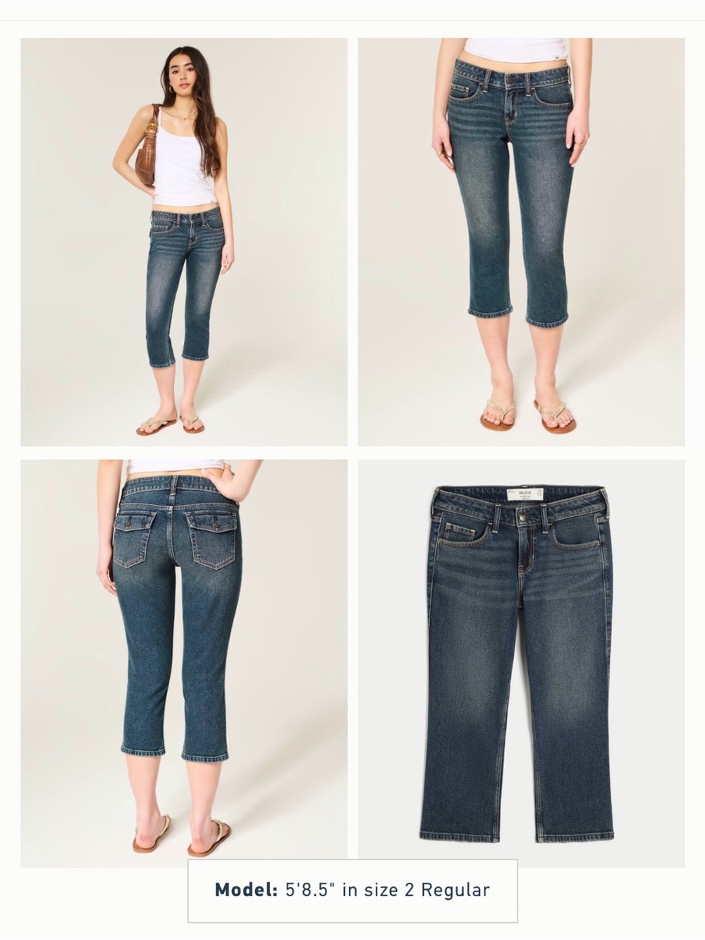 Women’s Dark Wash Cropped Capri Jeans - Blue